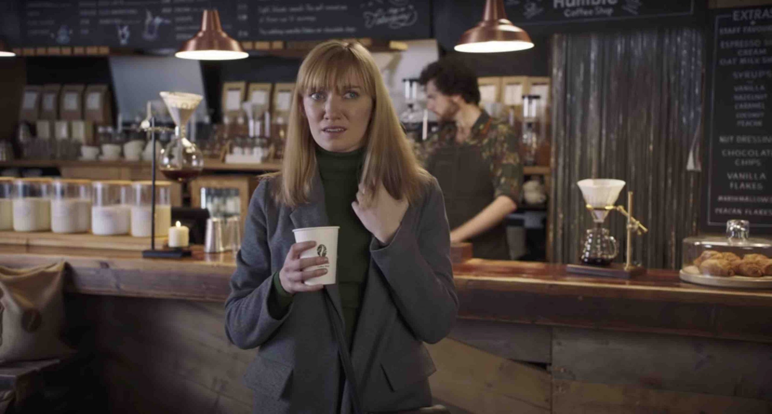 Shocked coffee customer in McDonalds funny advert