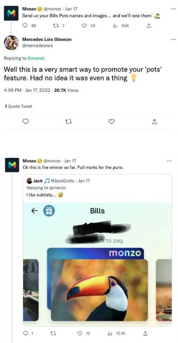 Monzo – Bills Pots