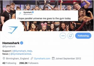Gymshark funny tweets twitter banner