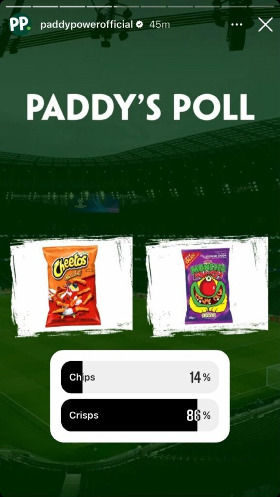 Paddy Power - Vote on the poll